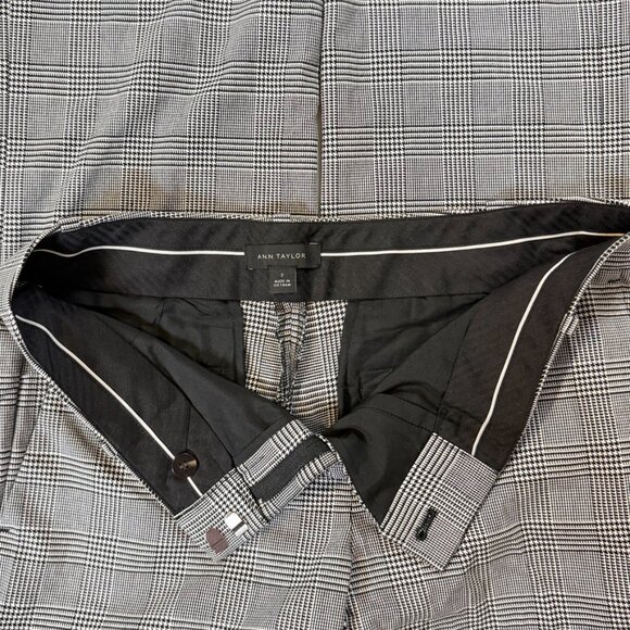 Ann Taylor Straight Leg Pant In Glen Plaid - Picture 7 of 8